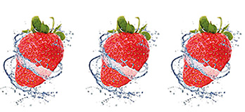 Motiv: Erdbeeren mit Wasser